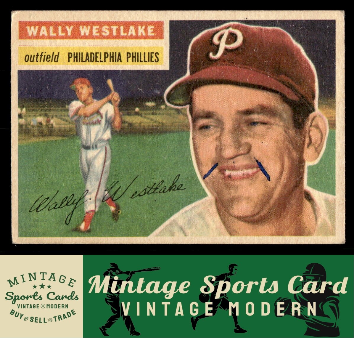 1956  Topps - Wally Westlake - #81 "White Back" Phillies - MK