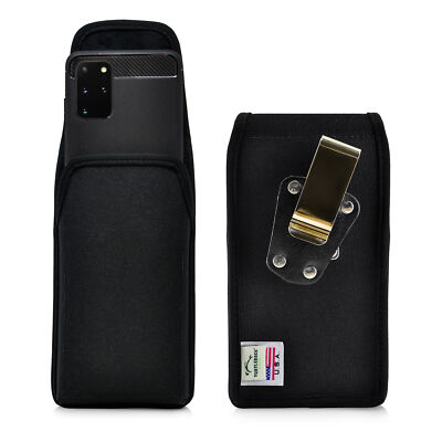Galaxy S20+ S21+ S22+ Plus Vertical Holster Black Nylon Pouch Rotating Clip