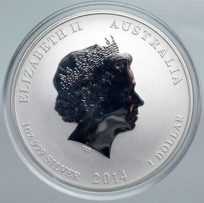 2014 AUSTRALIA Year of Horse CHINESE Zodiac COLORIZED Silver