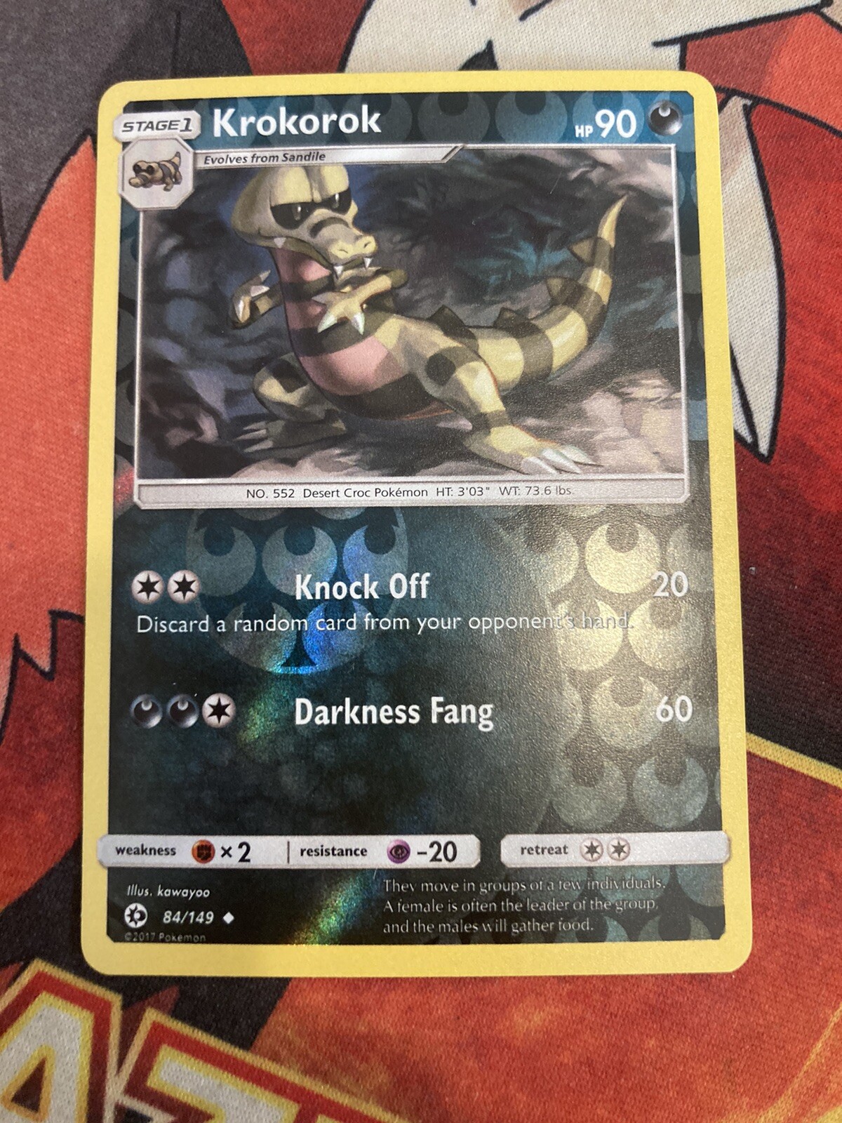 Pokemon TCG Sun & Moon Base - Krokorok 84/149 Reserve Holo Uncommon-NM