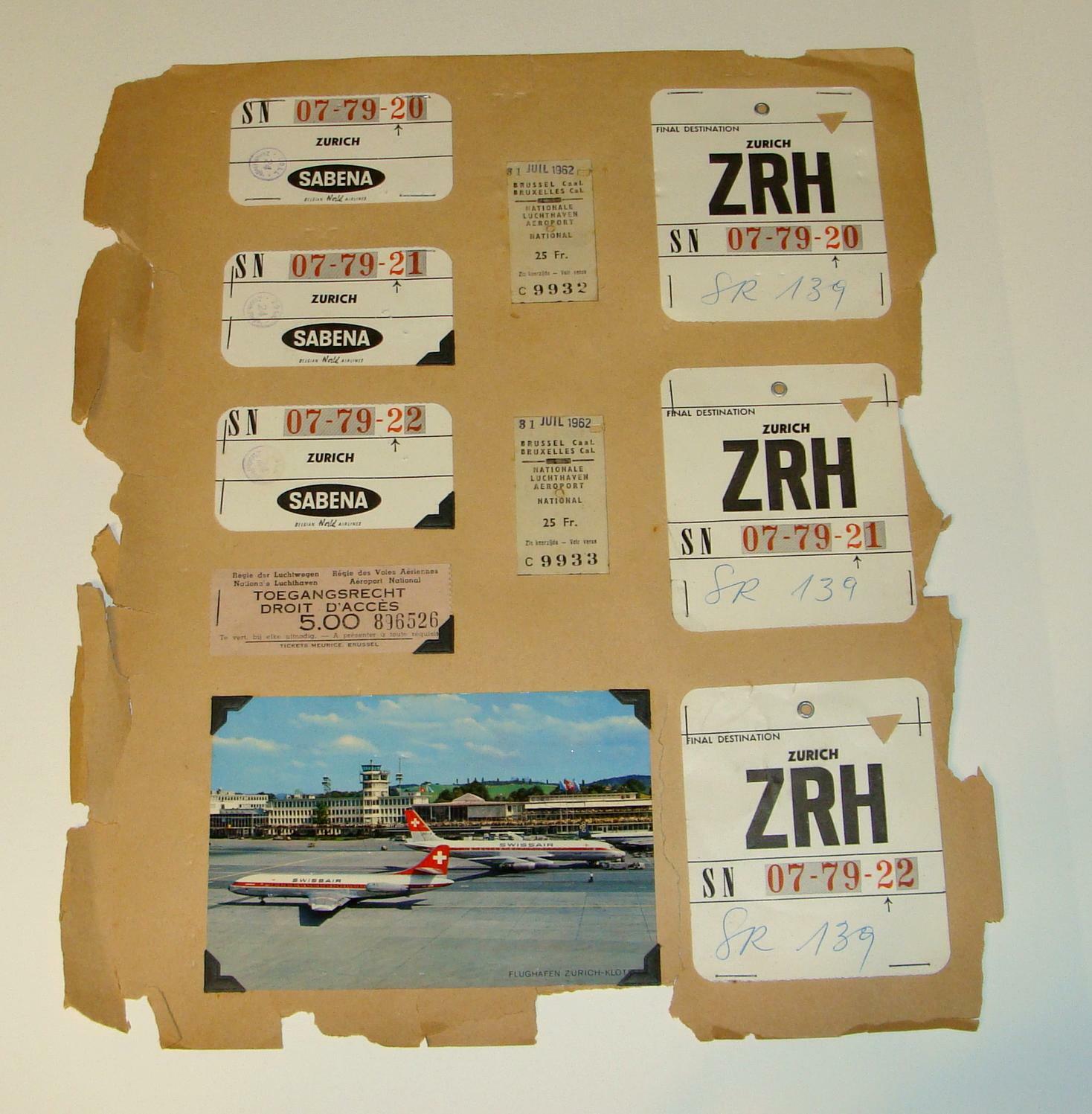 SWISS AIR KLM AIRLINES TRAVEL PAPER LOT BAGGAGE TAGS TICKETS POSTCARD eBay