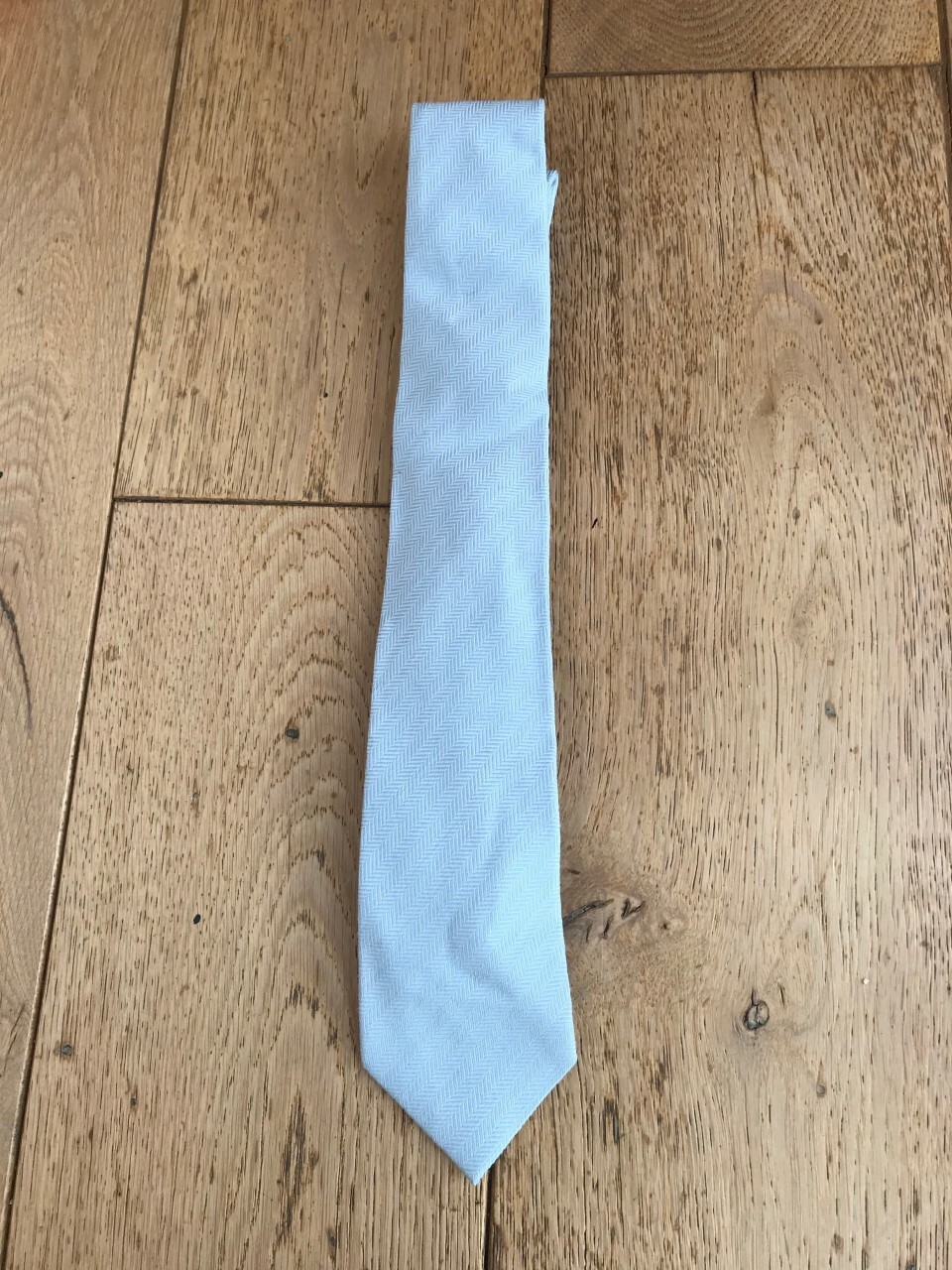 MICHAELIS LIGHT BLUE TEXTURED SOFT HERRINGBONE PURE SILK TIE ONE SIZE NEW UNWORN