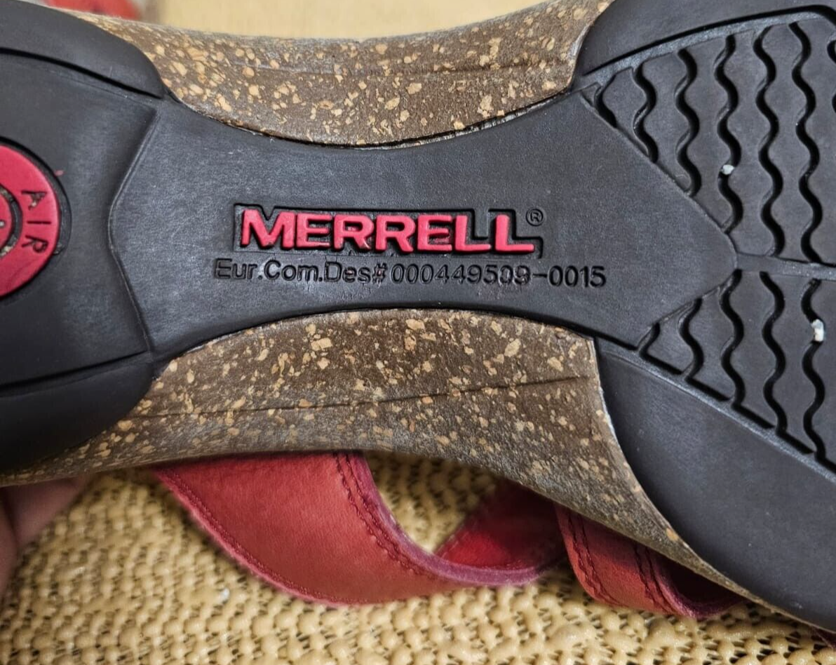 Sandali MERRELL Alyssum Earth donna taglia 9 rossi infradito zeppa molto puliti