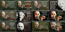 Blechschild 20x30 Einstein Zitat fun Spruch Idioten Genie Glück Wahnsinn Bar Col