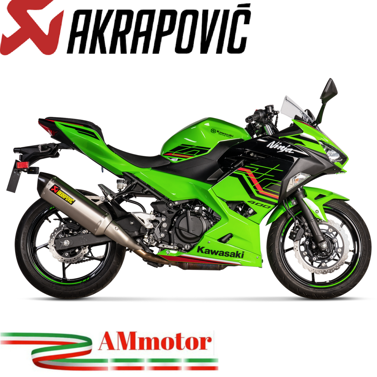Auspuff Motorrad Akrapovic Kawasaki Ninja 400 2024 Endtopf Titan