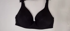 Warner's Breathe Freely Wire Free Contour Bra 36C BLACK Mesh Molded Cups 5941A