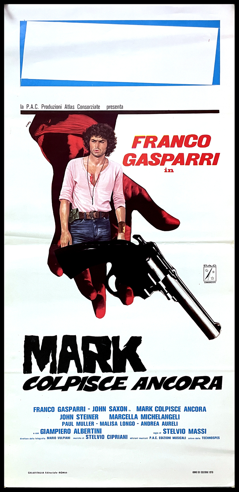 Locandina originale film Mark colpisce ancora (1976) - Regia di Stelvio Massi
