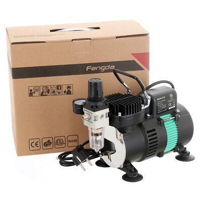 Airbrush-Kompressor mit Doppellüfter FENGDA Luftreglerfilter
