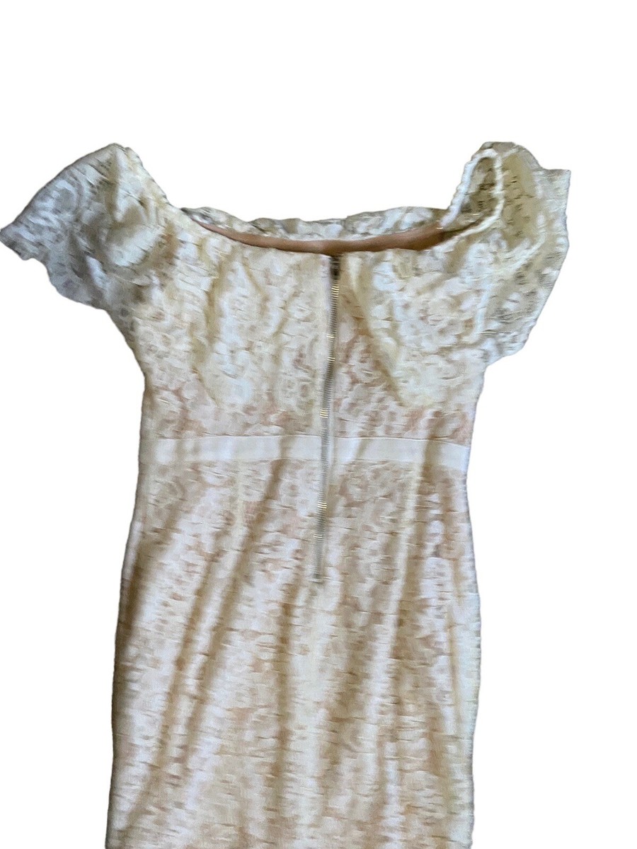 Just Me Lace Overlay Dress cream midi ruffle off shoulder Asos Wedding 6 Women | eBay Just Me Lace Overlay Dress cream midi ruffle off shoulder Asos Wedding 6 Women | eBay