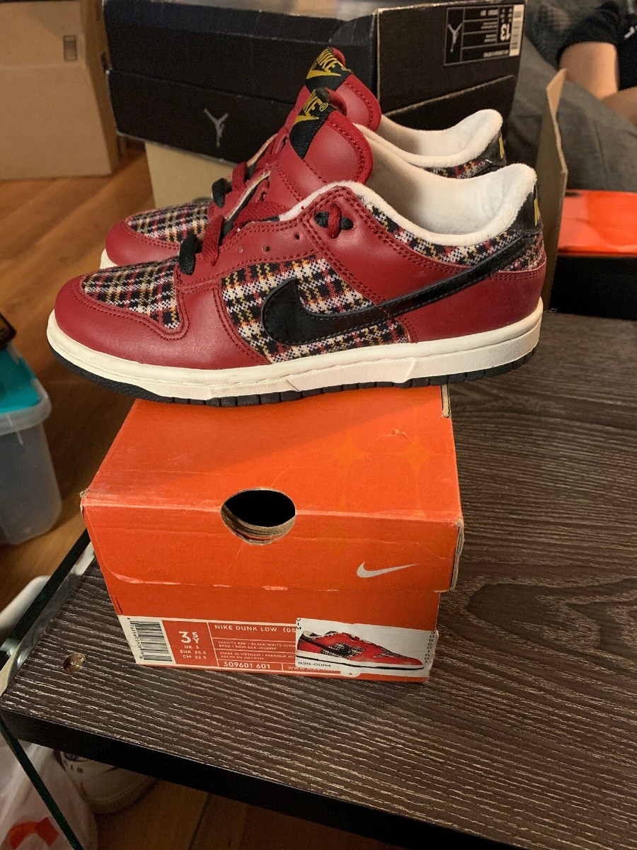 Kid's Nike Dunk Low Pro Christmas Plaid Grade School Sz 3.5 Kid's Nike Dunk Low Pro Christmas Plaid Grade School Sz 3.5