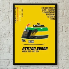 Ayrton Senna F1 Car Racer Poster Print | Wall Art | Formula 1 Picture