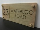 MODERN SOLID OAK PERSONALISED HOUSE SIGN CUSTOM SOLID OAK ENGRAVED WALL SIGN