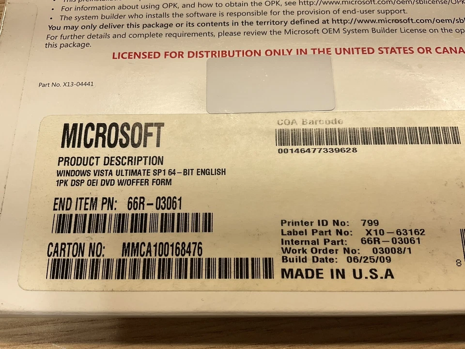 Microsoft Windows Vista Ultimate 32 Bit Full English DVD /JUA1895 - Image 2 of 3
