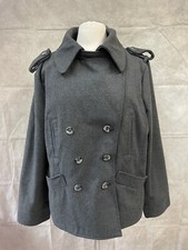 C. Magic Women’s Gray Wool Blend Buttons Closure Short Coat Size 2x