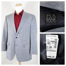 Joseph Jos. A. Bank Solid Light Gray Silk Tweed Sport Coat Jacket Size 44L 350