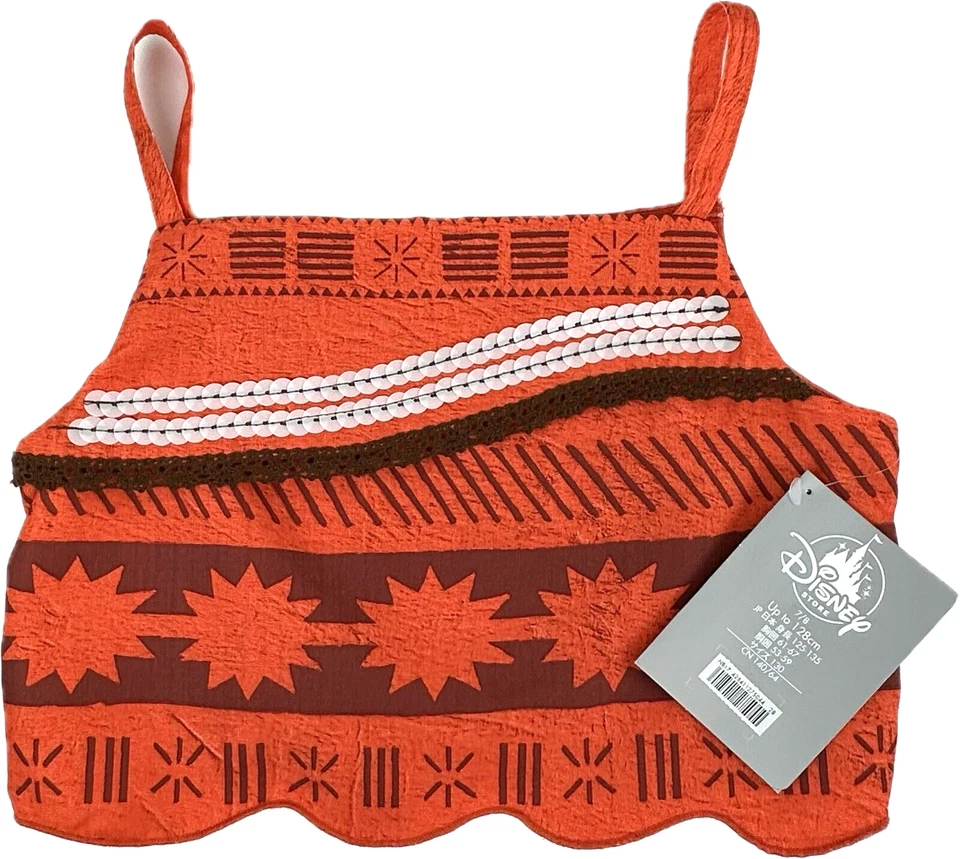 Disney Store Niños 3 Piezas Festoneado Encaje Lentejuelas Top Falda Sarong Moana Disfraz 7/8 Foto 2 de 4