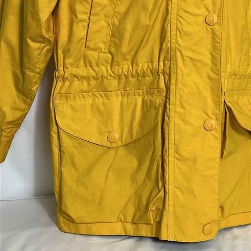 Nautica Women's Size Large Yellow Raincoat Hooded Zip and Snap Front Lined Coat - Picture 12 of 16