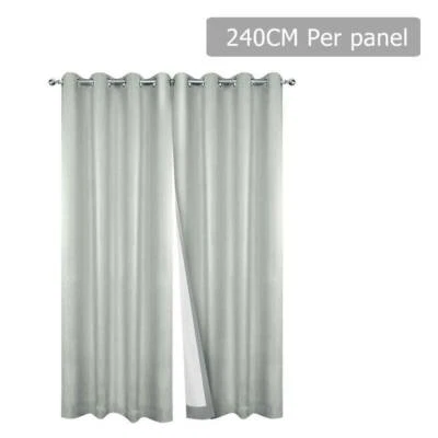 Art Queen 2 Panel 240 X 230cm Eyelet Blockout Curtains Ecru