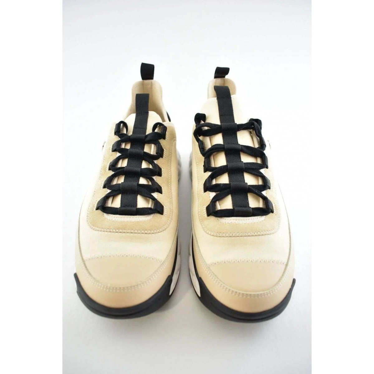Chanel REV Mens Beige Black White CC Logo Lace Up Low Top Chanel REV Mens Beige Black White CC Logo Lace Up Low Top