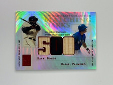 2003 TOPPS TRIBUTE BARRY BONDS BAT 17/50 RAFAEL PALMEIRO RED GIANTS RANGERS