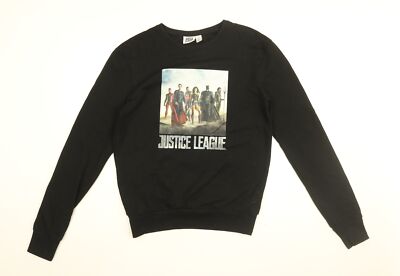 Justice League Herren Pullover Sweatshirt schwarz Baumwolle Größe S - Justice League
