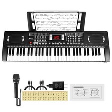 Piano Keyboard, Digital 61 Key Piano Keyboard with Speaker Microphone Music...