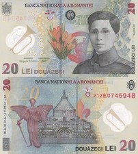 Romania 20 Lei 2021 P 119A Polymer UNC NR No Reserve