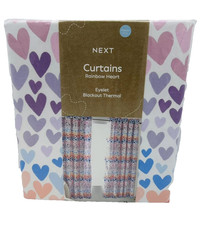 Next Curtains, Hearts, Rainbow, Curtains, 46x54” , Blackout Thermal, New