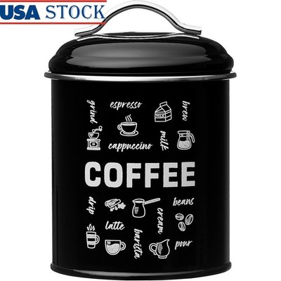 Coffee Fix Metal Canister 36oz Rustic Kitchen Storage Container Gasketed Lid New