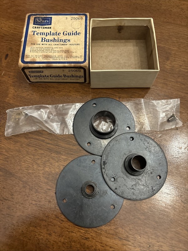Vintage SEARS Craftsman Template Guide Bushings Router 3 Sizes  9-25069