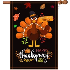 Happy Thanksgiving Flags,Thanksgiving Garden Flag 28 x 40 Inch House Flag Dou