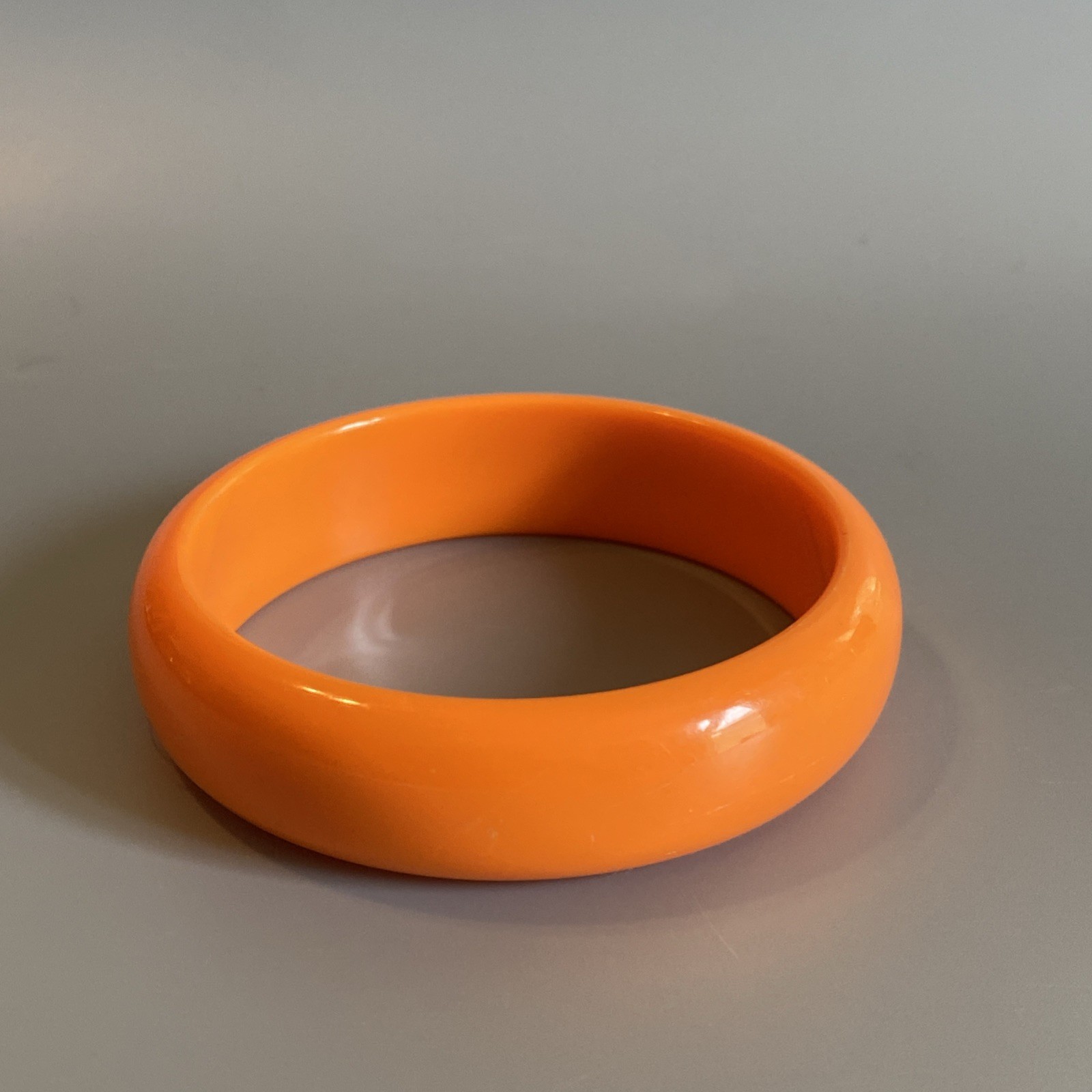 Vintage Solid Orange Bright Plastic Bangle Bracel… - image 4