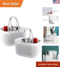 Portable Shower Caddy Basket Tote, Plastic Storage Basket with Handles Organi...
