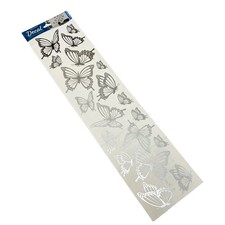 19 Silver BUTTERFLY TRANSLUCENT Wall Art Decal Appliques Stickers Peel Stick USA