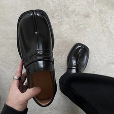 Maganda Split Toe Tabi Loafers Thick Sole Casual Leather Shoes Men Women
