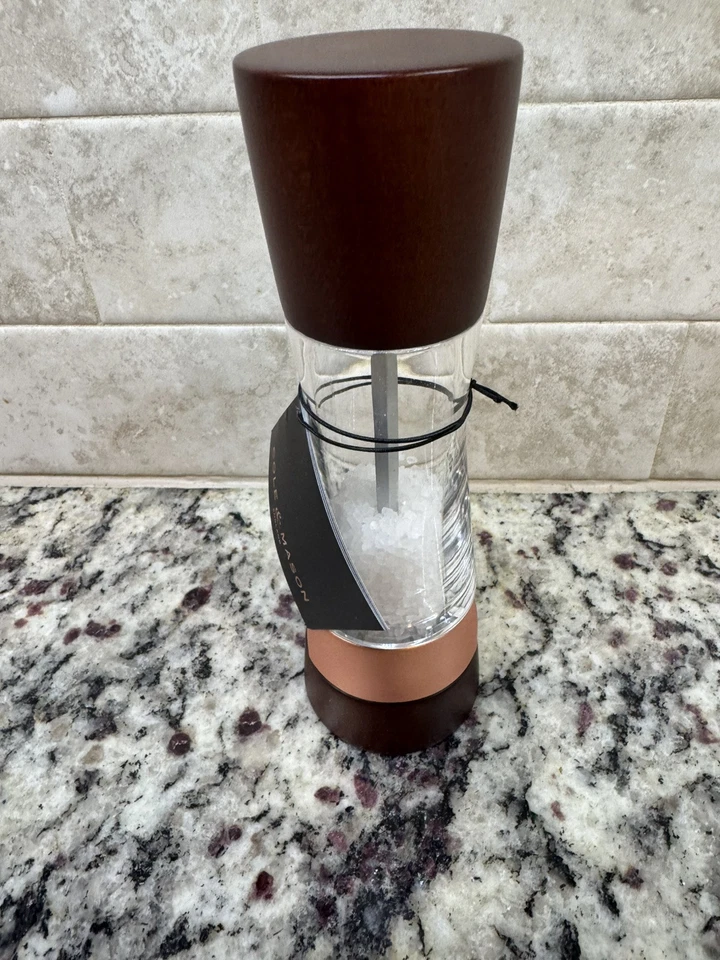 COLE & MASON Derwent Salt Grinder - Chestnut Brown Copper Mill NWT WOW Free Ship - Image 3 of 4