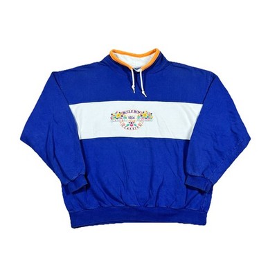 Vintage Bugle Boy Classics L Sweatshirt BBC Color Block Pullover 90s Blue White