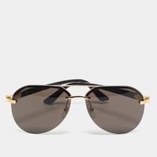 Cartier BlackGold Tone CT0275S C Decor Aviator Sunglasses