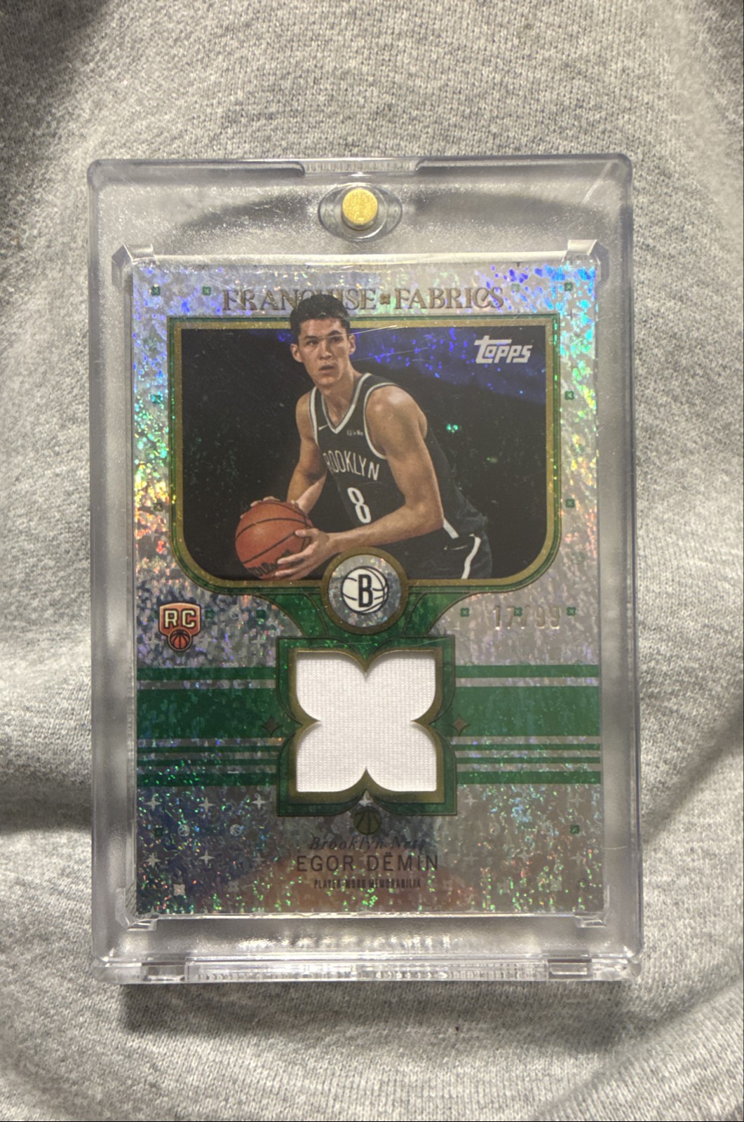 2025-26 Topps - Franchise Fabrics Egor Demin #FF-ED Green Holofoil 17/99