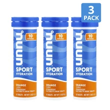 Nuun Sport Hydration Orange Electrolyte Drink Tablets – 10 Ct  3 Pack  Exp 1/26