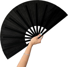 13Inch Large Rave Fan Popping Fan Clacking Fans for Line Dancing,Hand Fans for W