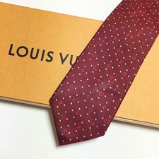 condition Louis Vuitton tie 100 silk red monogram dot 261 169