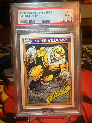1990 Impel Marvel Universe- Sabretooth #57 Super-Villains- PSA 9