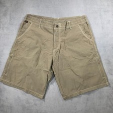 Kuhl Shorts Men's 40 Beige Canvas Cargo Outdoors Hiking Utility Cotton Nylon