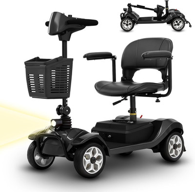 ROBTWOK Portable 4-Wheel Power Scooter for Elders 15-Mile Reach 330 LBS Max