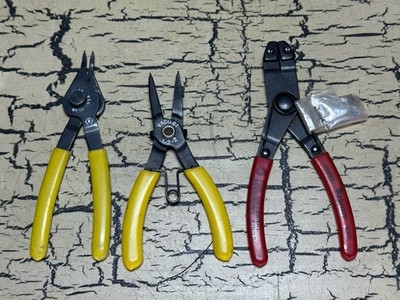 3 VACO No 12 + 21 1-2-2 & Hunter 25002 Snap Ring Pliers Hand Tool Mixed Lot USA
