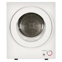 electriQ 2.5kg Compact Vented Tumble Dryer White Quiet - Vent Hose Included