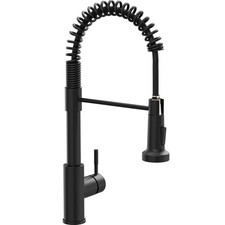 GIMILI Black Kitchen Faucet with Pull Down Sprayer Single Hole Spring Kitchen
