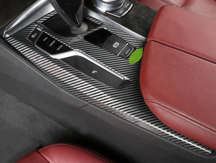 Отделка рамы переключения передач для BMW 5 серии 2018-22 из углеродного волокна стали средняя консоль - Изображение 2 из 4