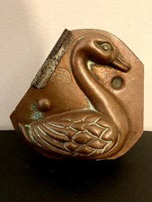 Moule à chocolat Ancien Trottier en cuivre CYGNE